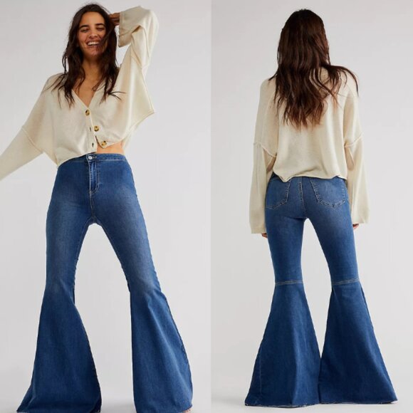 Free People We The Free Just Float On Flare Jeans Size 26 - Picture 1 of 14
